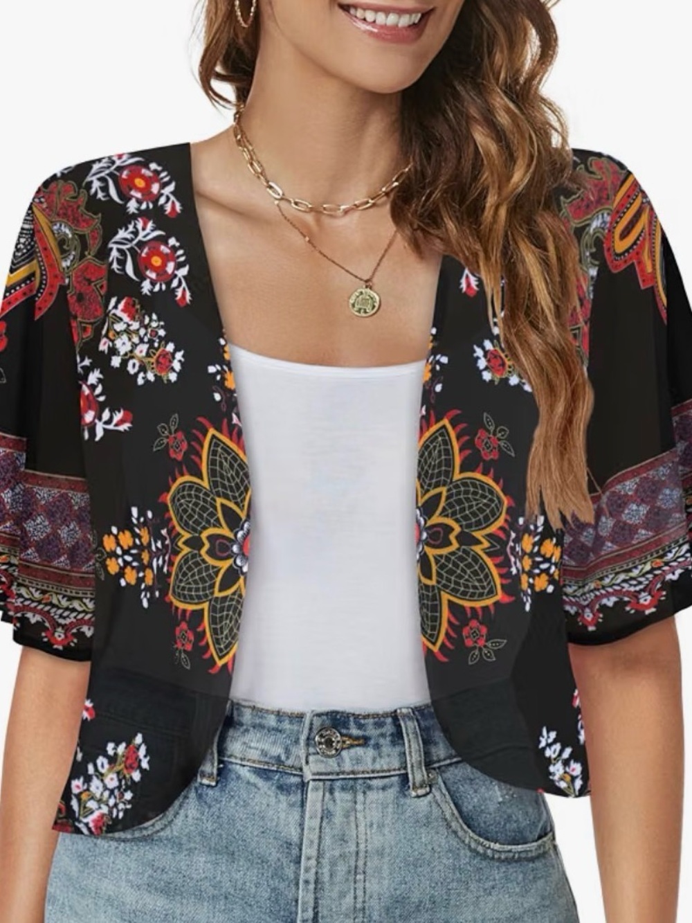 🐞 Black Floral Shrug ‼️